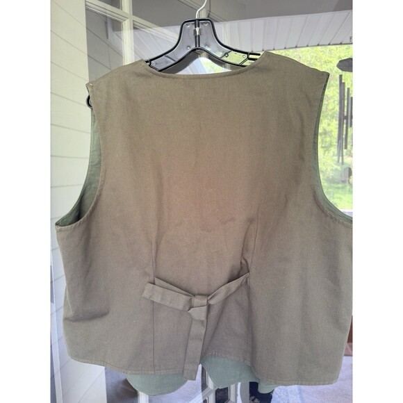 Bobbie Brooks Vintage Vest XL Olive Green Floral Embroidered Cottagecore Cotton - Picture 3 of 12